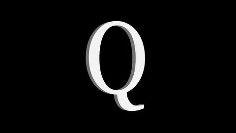 3d Q letter logo loopable rotated white color black background Stock Illustration