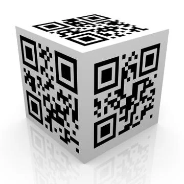 3d qr code cube イラスト素材