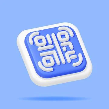 3d QR Code Icon Isolated. Illustrazione stock