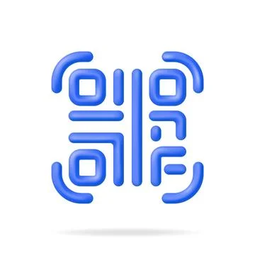 3d QR Code Icon Isolated. Stock Illustration