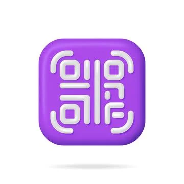 3d QR Code Icon Isolated. Stock Illustration