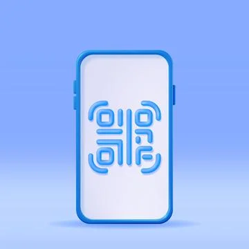 3d QR Code Icon on Smartphone. Stock-Illustration