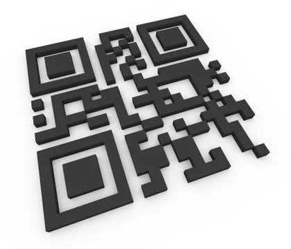 3d qr code (matrix barcode) Illustrazione stock