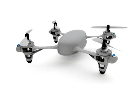 3d quadro helicopter on a white background Stock Illustration