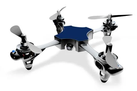 3d quadro helicopter on a white background Stock Illustration