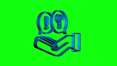 3d Question and Answer Bubble Chat hanging over hands. motion graphic Stock Footage 169319124