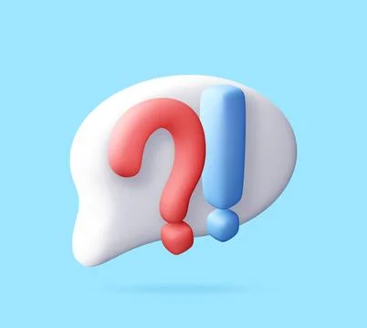 3D Question and exclamation mark in speech bubble 스톡 일러스트