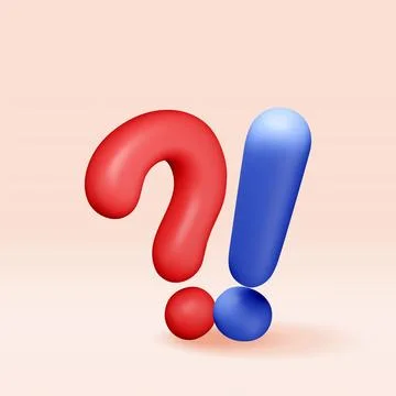 3d question and exclamation marks Stock Illustration