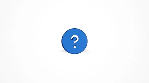 3D Question Help Mark Icon Animated Loop on White Background 4K Stock Footage 347650844