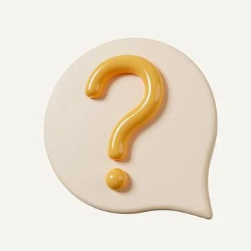 3d question mark bubble icon. speech balloon for ask FAQ or QA answer symbol Stock Photos