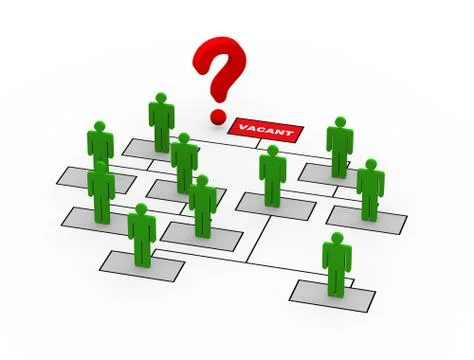 3d question mark ceo vacant position Stock Illustration