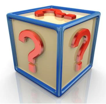 3d question mark cube Stock Illustration