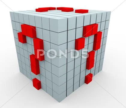 3d question mark cubes Stock Illustration