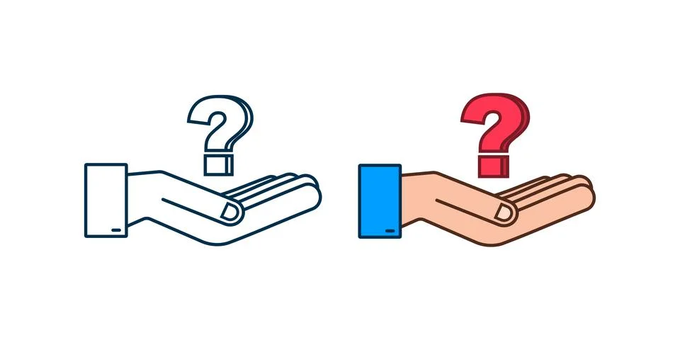 3d question mark in hands for concept design. Technology vector illustration Stock Illustration
