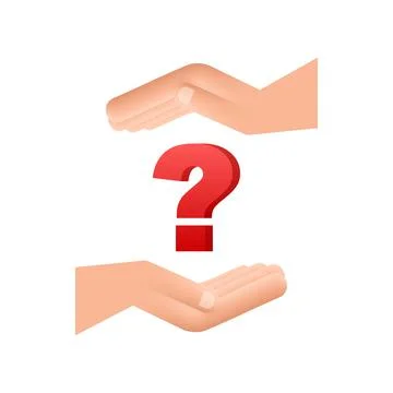 3d question mark in hands for concept design. Technology vector illustration 스톡 일러스트