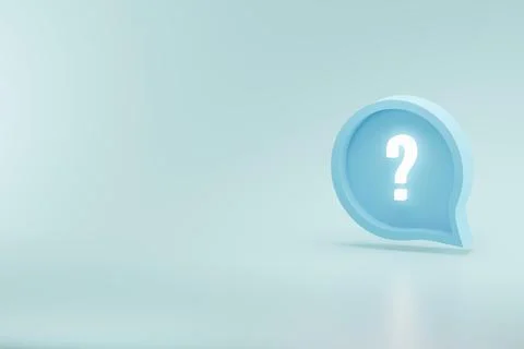 3D Question Mark Icon on Blue Background Illustration Rendering 스톡 일러스트