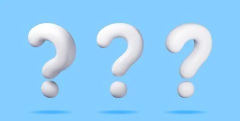 3D question mark isolated on blue Stock Illustration
