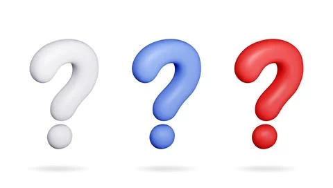 3D question mark isolated on white. Stock Illustration