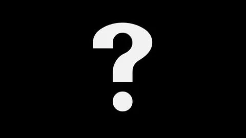 3d question mark logo icon loopable white color black background Illustrazione stock