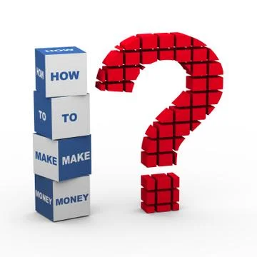 3d question mark make money Stock Illustration