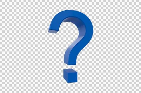 3d question mark on png background Stock Illustration