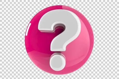 3d question mark on png background Stock Illustration