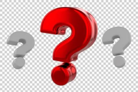 3d question mark on png background Stock Illustration