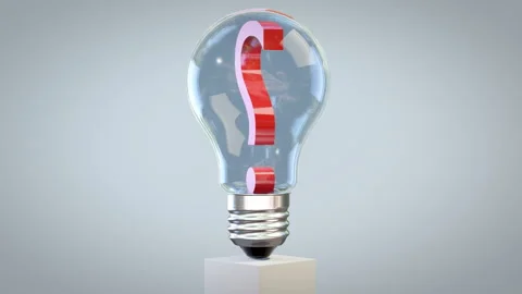 Fluorescent Light Bulb Question Mark