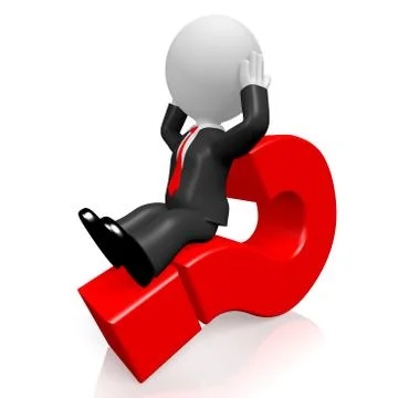 3D question mark signpost Stock Illustration
