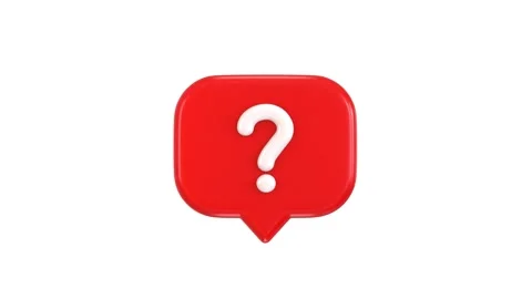 3D question mark symbol for chat icon animation on FAQ icon animation Stock Footage 312228484