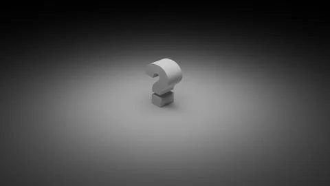 3D question mark symbol in spotlight with dramatic gradient background Stock Illustration