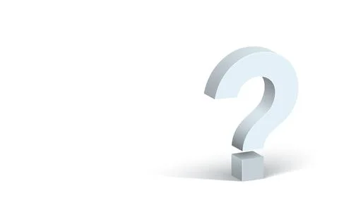 3d question mark white isolated answer digital metal vector 3d question mark Stock Illustration