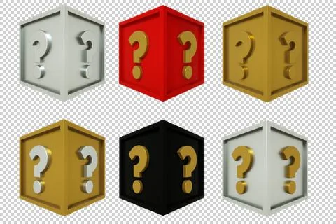 3d Question Marks Cubes Stock Photos