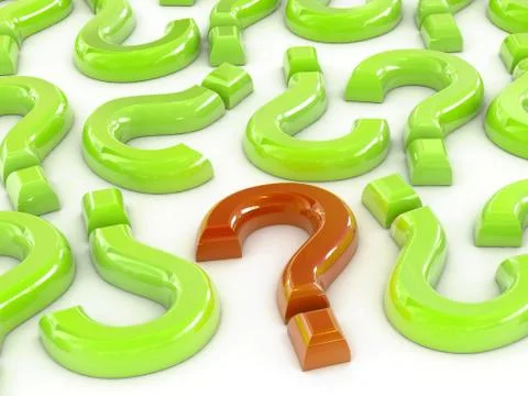 3d question marks  Stock Illustration