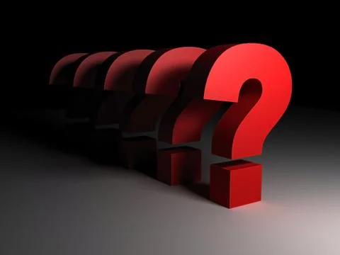 3d question marks  Stock Illustration