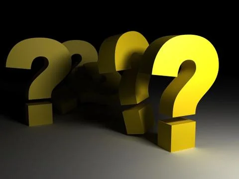 3d question marks  Stock Illustration