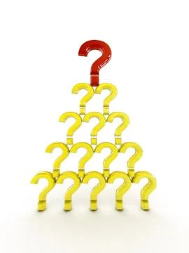 3d question marks  Stock Illustration