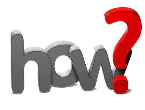 3d question word how on white background イラスト素材