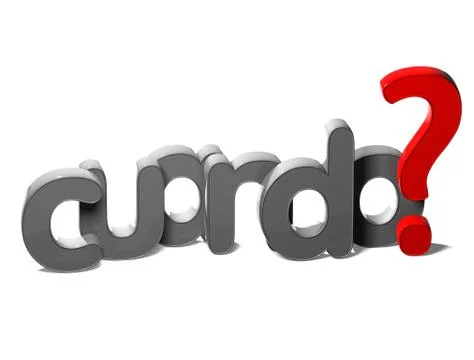 3d question word when in spanish language (cuando) on white background Stockillustratie