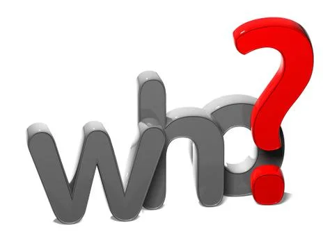 3d question word who on white background イラスト素材