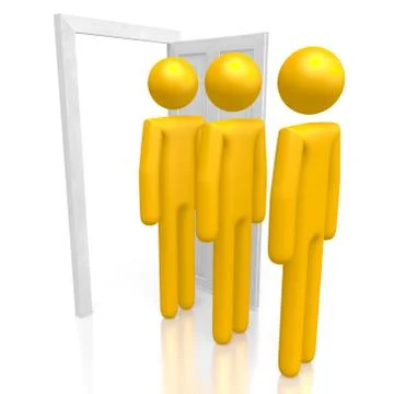 3D queue concept Stock Illustration