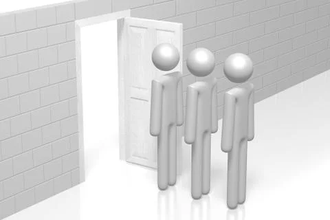3D queue, patience concept Stock Illustration