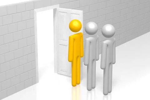 3D queue, patience concept Stock Illustration
