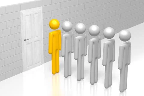 3D queue, patience concept Stock Illustration