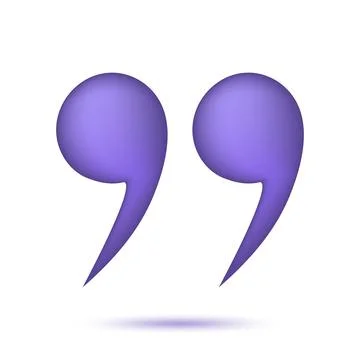 3d quotation mark icon Stock Illustration