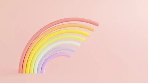 3d Rainbow Animated Background. LGBT. Looped Cartoon Rainbow 3d animation. Gay Stock Footage 158194051