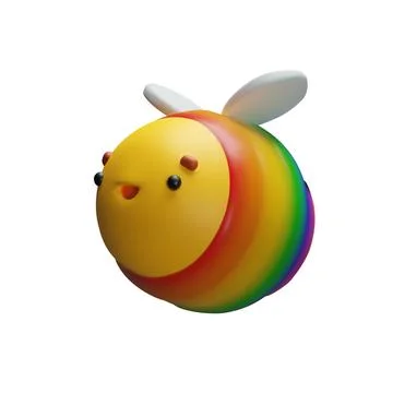 3d rainbow bee. Stock Illustration