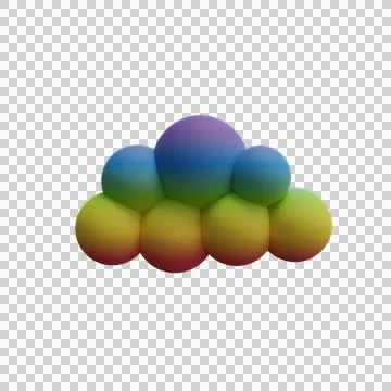 3d rainbow cloud. 3d rendering. Stock Illustration