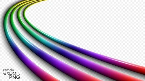 3D Rainbow Colored Cables on Transparent Pattern, Ready For PNG, Vector Ill.. Stockillustratie