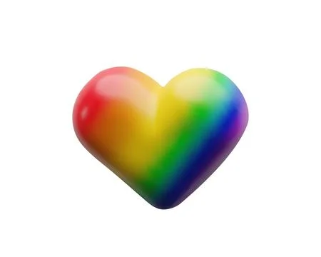 3d rainbow flag heart for Pride Month. Stock Illustration